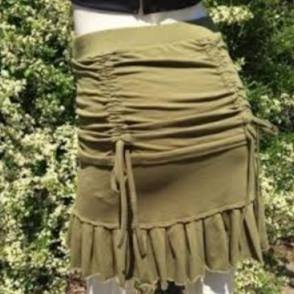 nomads Hemp Wear Olive drawstring skirt XS - Picture 5 of 5